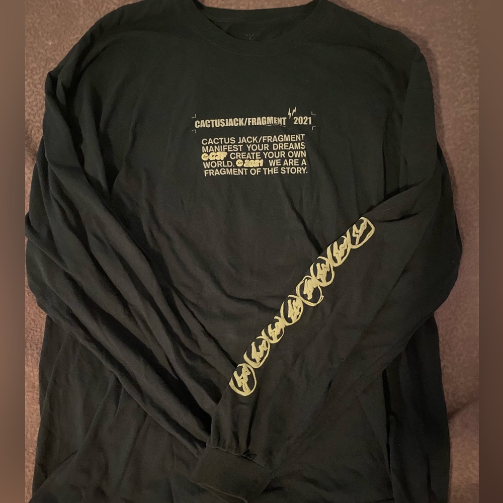 Cactus Jack Fragment Long-Sleeve Black Tee